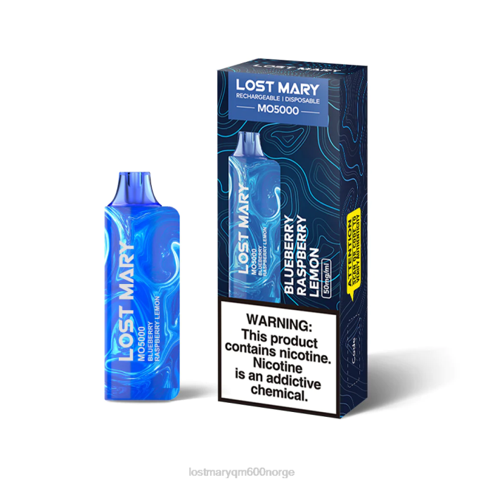 V4X2F18 LOST MARY vape nikotin - blåbær bringebær sitron LOST MARY MO5000