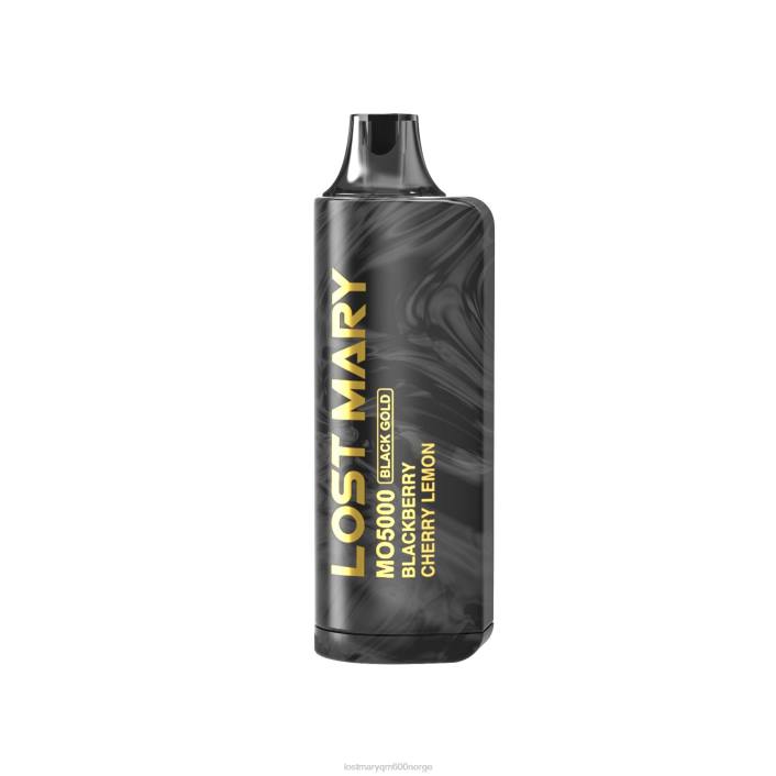 VZJJ1 LOST MARY MO5000 sort gull engangs 10ml LOST MARY store - bjørnebær kirsebær sitron