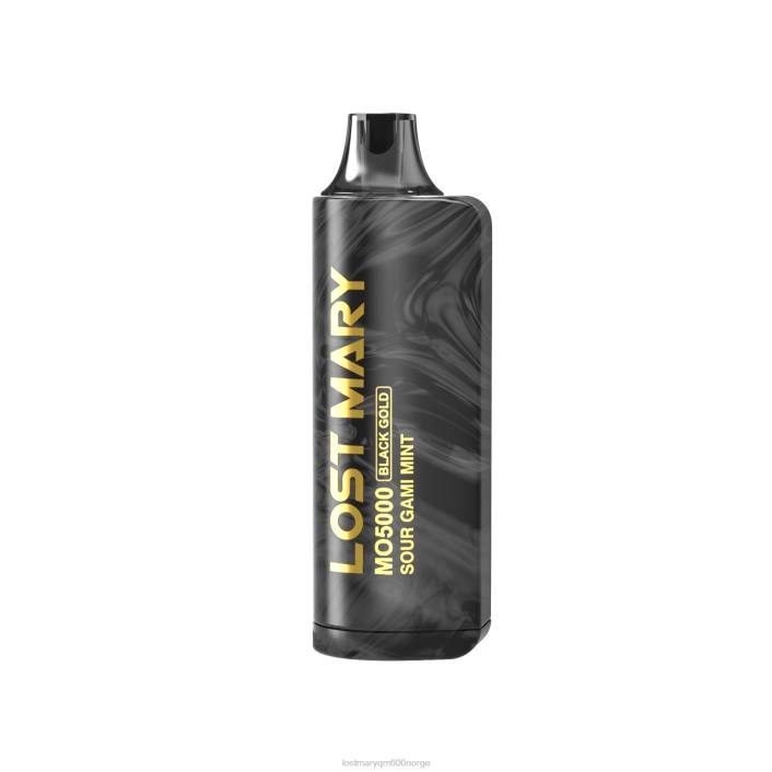 VZJJ4 LOST MARY MO5000 sort gull engangs 10ml LOST MARY review - syrlig gami mynte