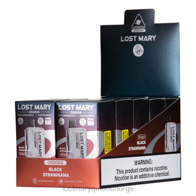 V4X2F11 LOST MARY store - svart strawnana LOST MARY OS5000 glans