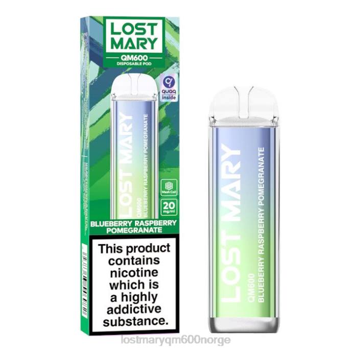 V4X2F159 LOST MARY flavours - blåbær bringebær granateple LOST MARY QM600 engangs vape