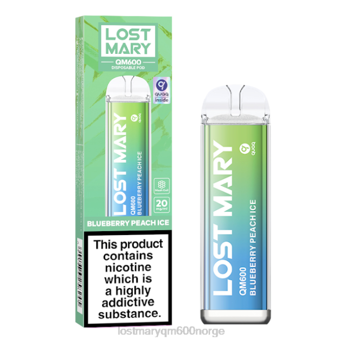 V4X2F161 LOST MARY store - blåbær fersken is LOST MARY QM600 engangs vape