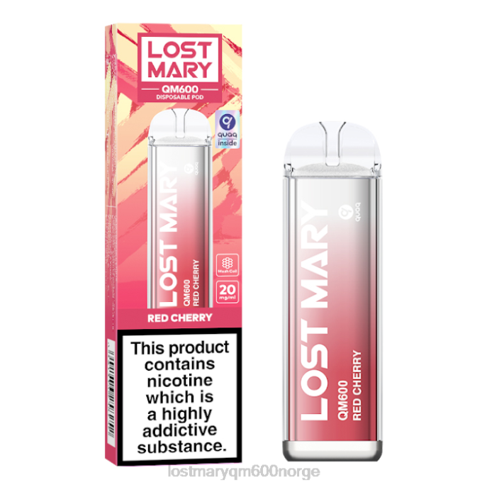 V4X2F162 LOST MARY pris - rødt kirsebær LOST MARY QM600 engangs vape