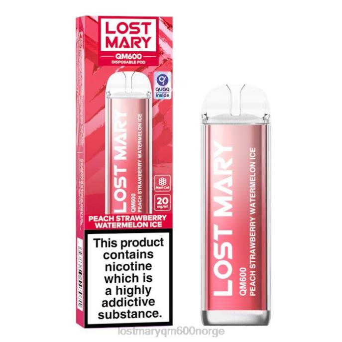 V4X2F166 LOST MARY vape pris - fersken jordbær vannmelon LOST MARY QM600 engangs vape