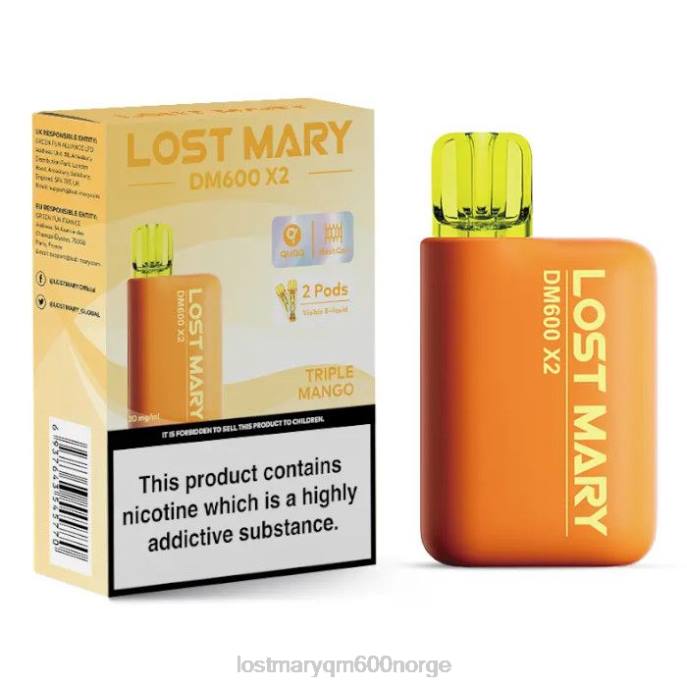 V4X2F199 LOST MARY flavours - trippel mango LOST MARY DM600 x2 engangsvape