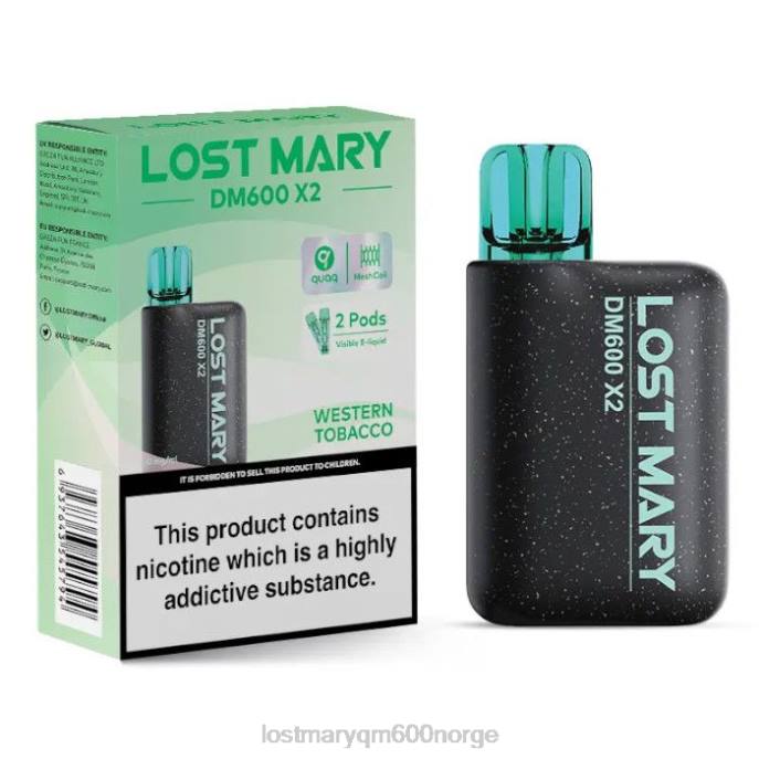 V4X2F201 LOST MARY store - vestlig tobakk LOST MARY DM600 x2 engangsvape