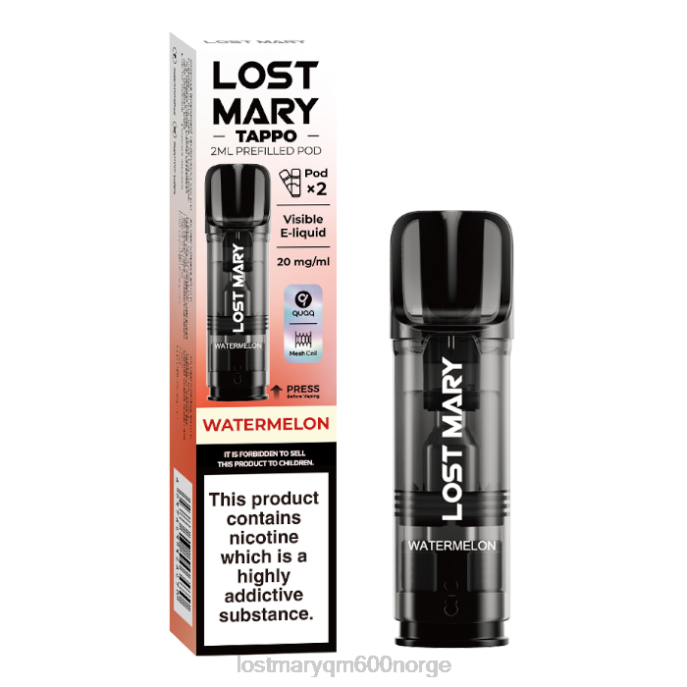 V4X2F177 LOST MARY price - vannmelon LOST MARY Tappo forhåndsfylte pods - 20mg - 2pk