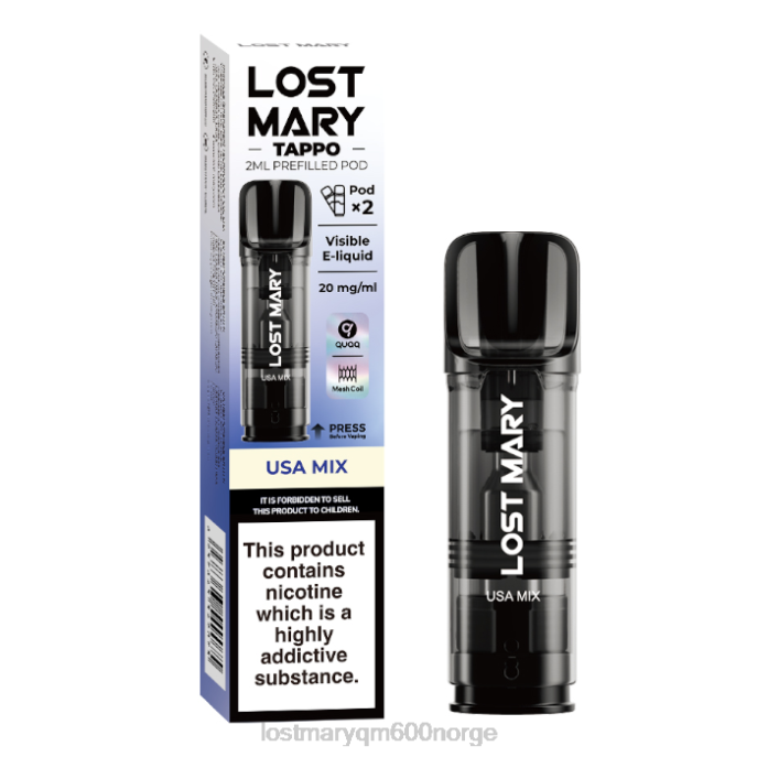 V4X2F184 LOST MARY review - usa blanding LOST MARY Tappo forhåndsfylte pods - 20mg - 2pk