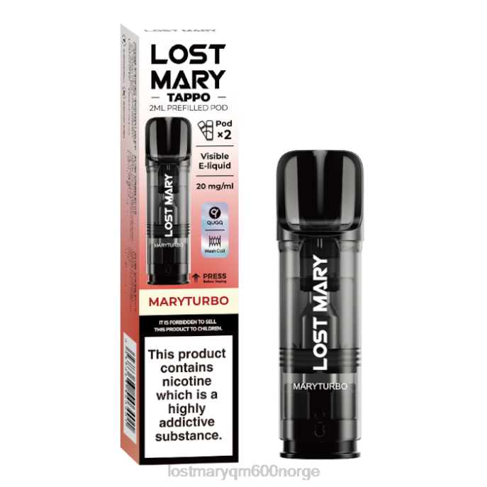 V4X2F185 LOST MARY vape review - maryturbo LOST MARY Tappo forhåndsfylte pods - 20mg - 2pk